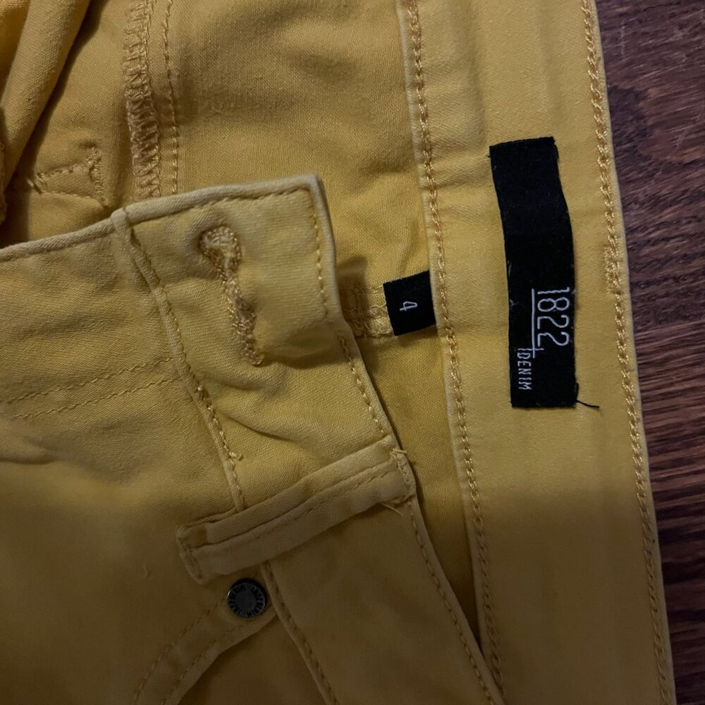 EUC 1822 Denim Yellow Skinny Jeans Sz 4 - Picture 2 of 5